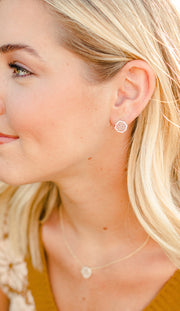 Ashley Childers Signature Mini Stud Earrings in Champagne Druzy delicate