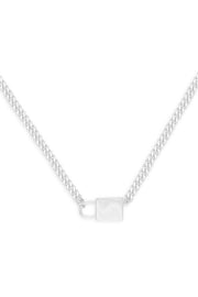 Ashley Childers, Lock and Chain Necklace, Silver