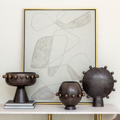 Spheres Footed Bowl - Bronze