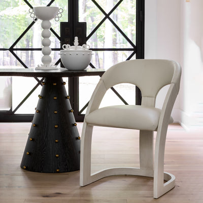 Delia Chair - Antique White - Milk Leather